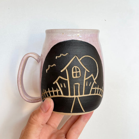 Pink Haunted House Mug